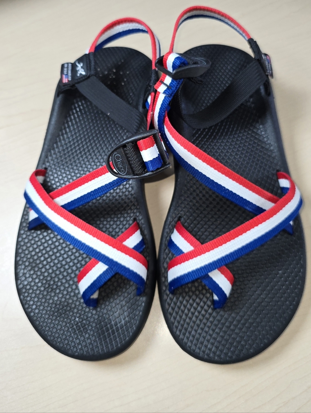 Chaco Men's Sandals with Red, White & Blue Straps Size 9